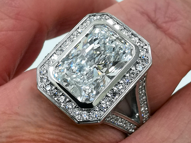 Radiant Cut Diamond Halo Engagement Ring